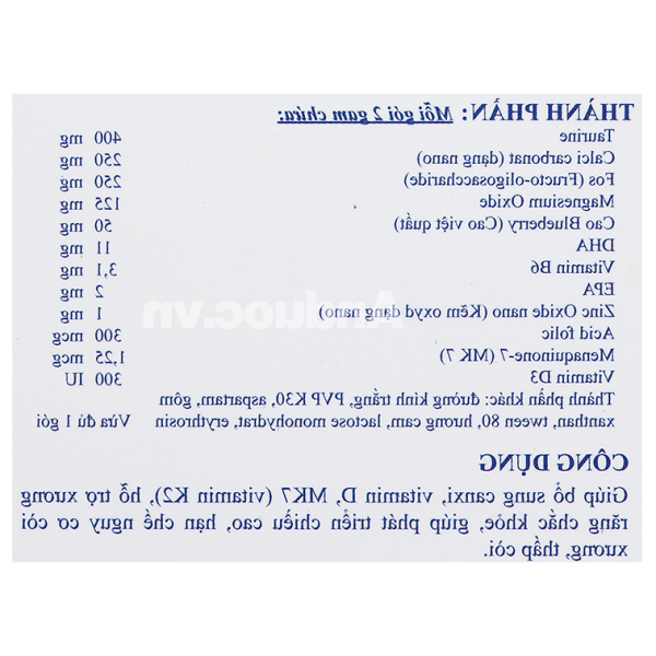 Pre - Vipteen 3 hỗ trợ tăng chiều cao cho trẻ hộp 20 gói x 2g