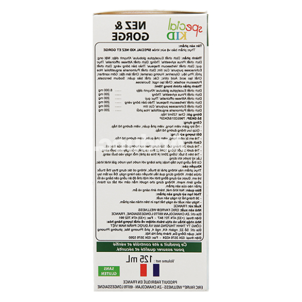 Siro Special Kid Nez & Gorge hỗ trợ giảm viêm đường hô hấp chai 125ml