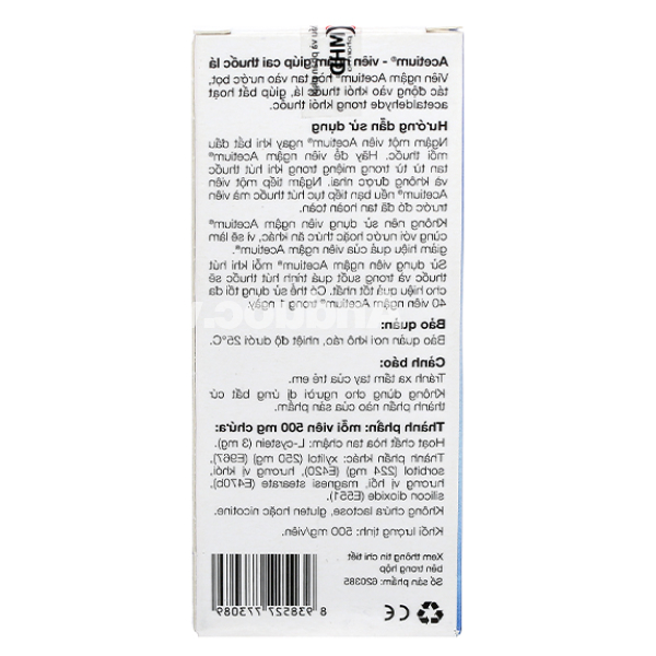 Viên ngậm Acetium Lozenge hỗ trợ cai thuốc lá hộp 30 viên