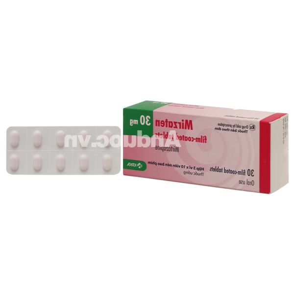 Mirzaten 30mg trị trầm cảm (3 vỉ x 10 viên)