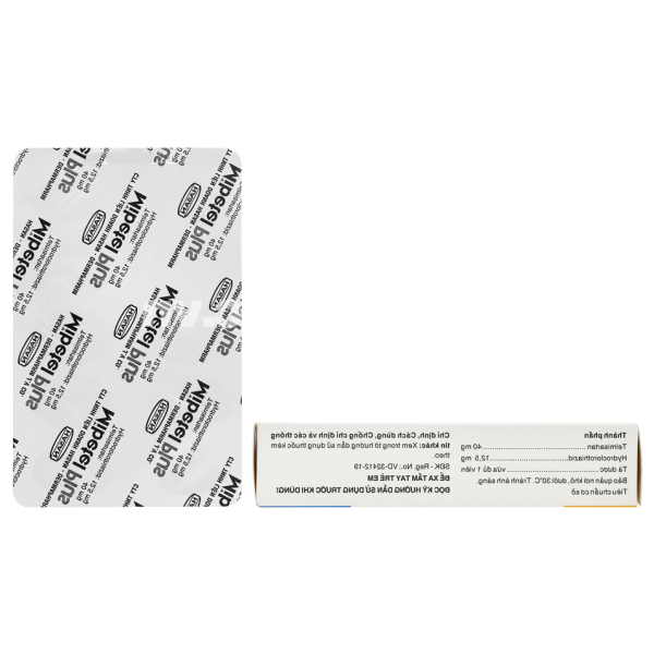 Mibetel Plus 40mg/12.5mg trị tăng huyết áp (3 vỉ x 10 viên)