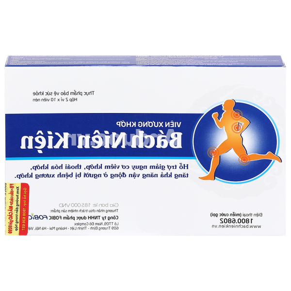 Viên xương khớp Bách Niên Kiện giảm nguy cơ viêm khớp, thoái hóa khớp hộp 20 viên