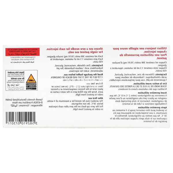 Bút tiêm Toujeo SoloStar 300IU/ml trị đái tháo đường (5 cây x 1.5ml)