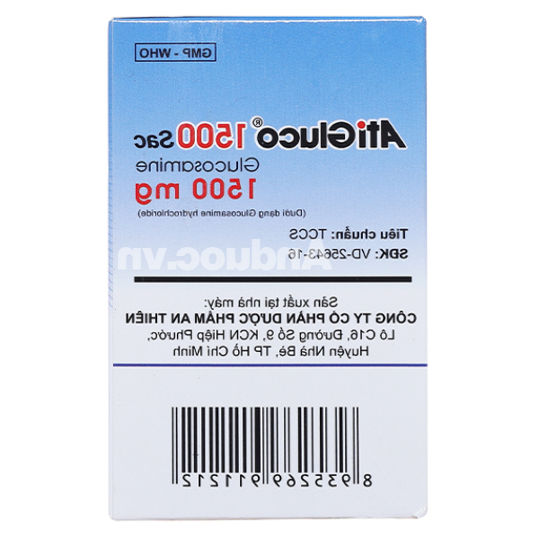 Thuốc cốm AtiGluco 1500 Sac giảm triệu chứng viêm khớp (30 gói x 3g)