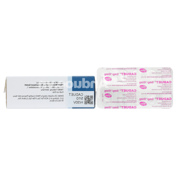 Caduet 5mg/10mg trị tăng huyết áp, rối loạn lipid máu (3 vỉ x 10 viên)