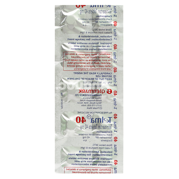 Telma 40 trị tăng huyết áp (1 vỉ x 10 viên)