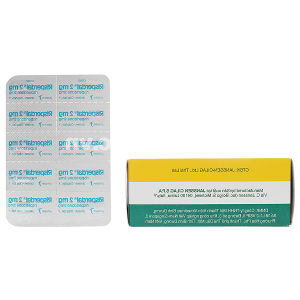 Risperdal 2mg trị tâm thần phân liệt (6 vỉ x 10 viên)