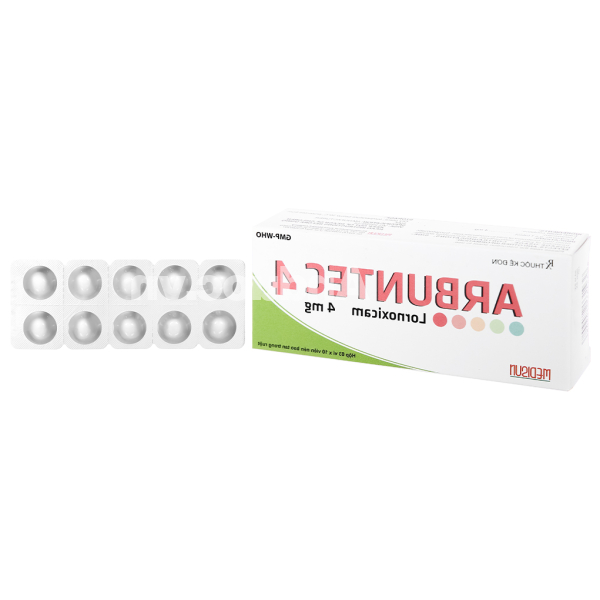 Arbuntec 4mg giảm đau, trị viêm xương khớp (3 vỉ x 10 viên)