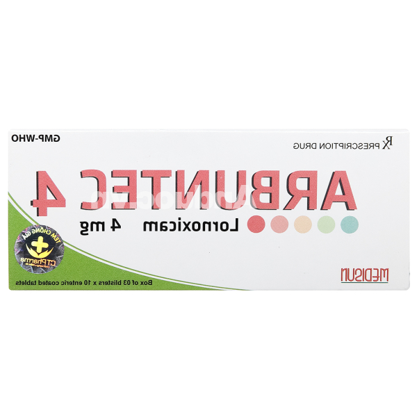 Arbuntec 4mg giảm đau, trị viêm xương khớp (3 vỉ x 10 viên)