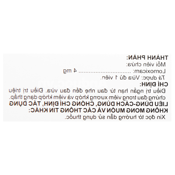 Arbuntec 4mg giảm đau, trị viêm xương khớp (3 vỉ x 10 viên)