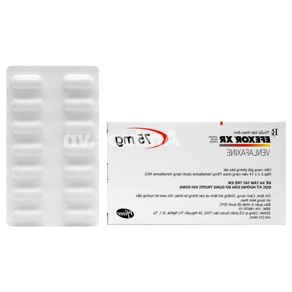 Efexor XR 75mg trị trầm cảm, rối loạn lo âu (2 vỉ x 14 viên)