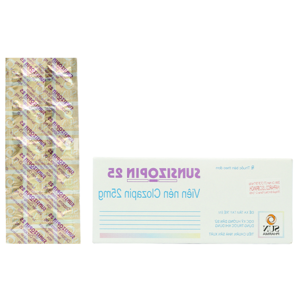 Sunsizopin 25 trị chứng tâm thần phân liệt (5 vỉ x 10 viên)