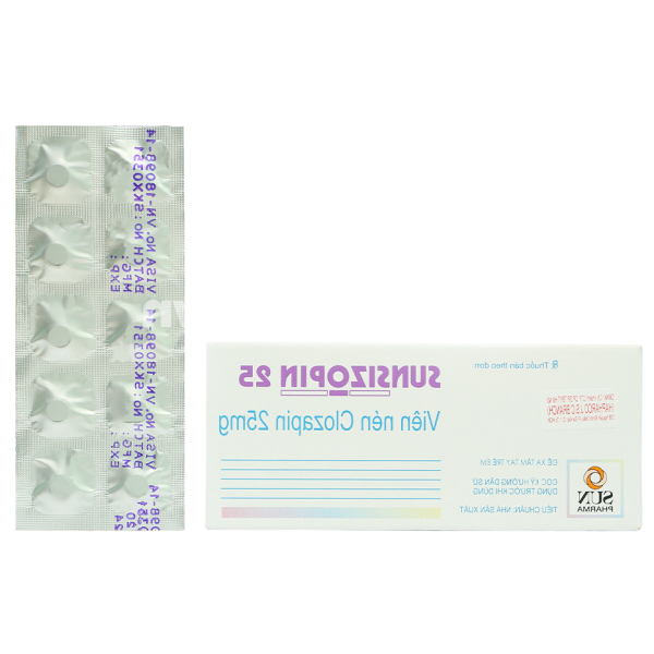 Sunsizopin 25 trị chứng tâm thần phân liệt (5 vỉ x 10 viên)