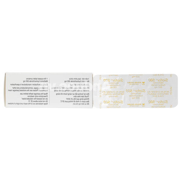 Siofor 500 trị đái tháo đường tuýp 2 (6 vỉ x 10 viên)