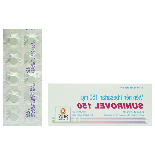 Sunirovel 150 trị tăng huyết áp (5 vỉ x 10 viên)