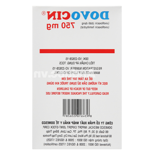 Dovocin 750mg trị nhiễm khuẩn (1 vỉ x 10 viên)