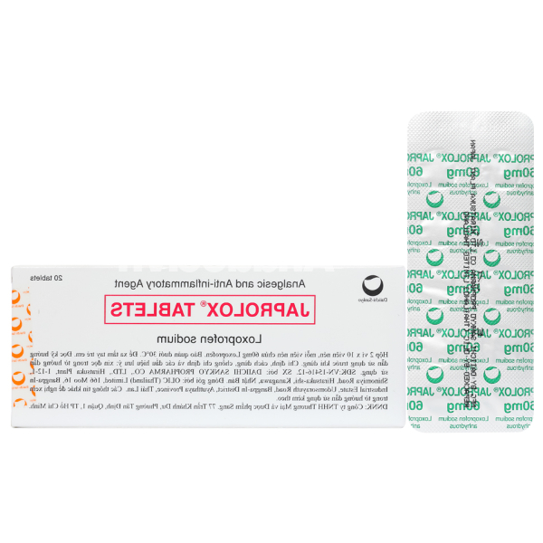 Japrolox 60mg giảm đau, kháng viêm xương khớp, hạ sốt (2 vỉ x 10 viên)