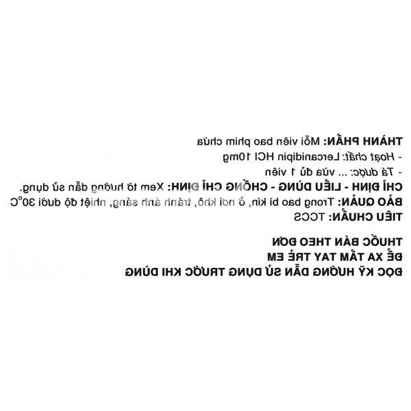 SP Lerdipin 10mg trị tăng huyết áp (3 vỉ x 10 viên)