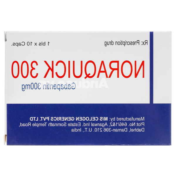 Noraquick 300 trị động kinh, đau dây thần kinh (1 vỉ x 10 viên)