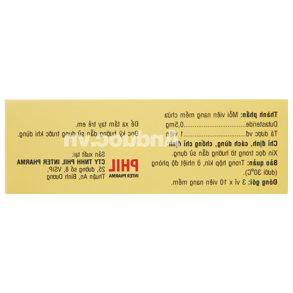 Prelone 0.5mg trị phì đại tuyến tiền liệt (3 vỉ x 10 viên)