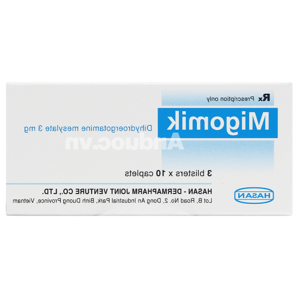 Migomik 3mg trị rối loạn tuần hoàn thế đứng, giảm huyết áp (3 vỉ x 10 viên)