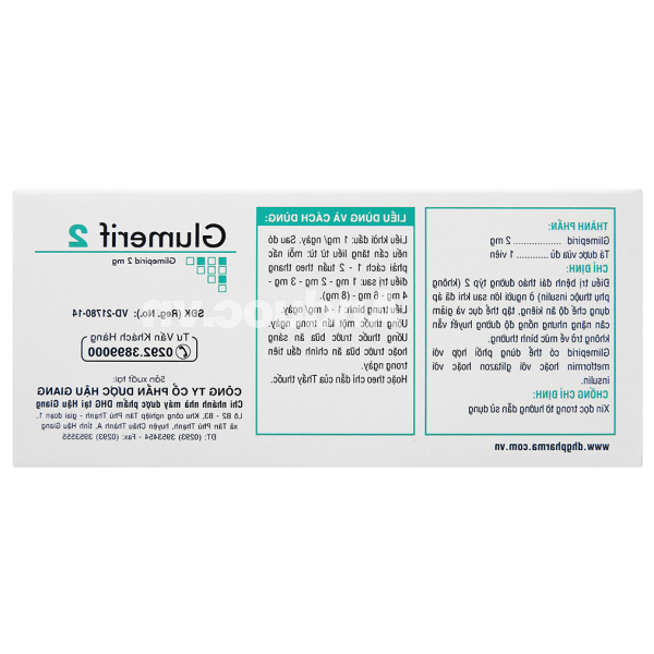 Glumerif 2 trị đái tháo đường (3 vỉ x 10 viên)