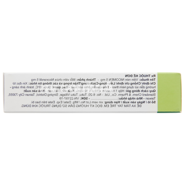 Nicomen Tablets 5mg trị đau thắt ngực (10 vỉ x 10 viên)