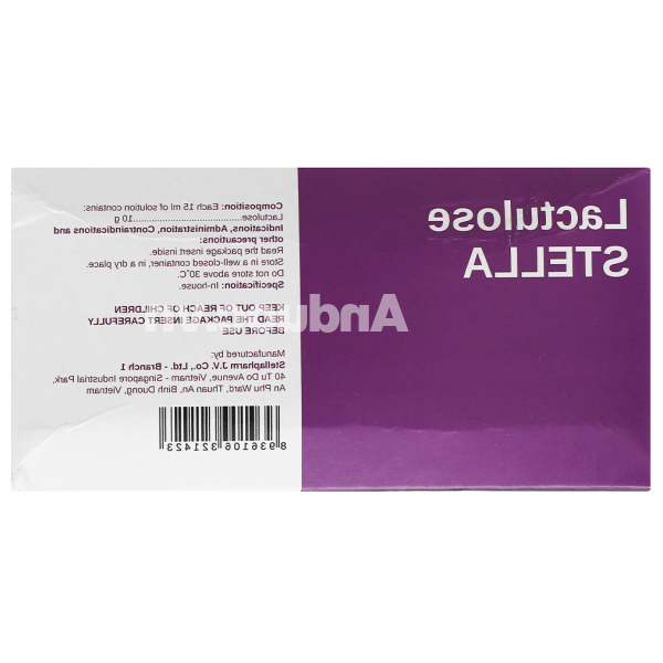 Dung dịch uống Lactulose Stella trị táo bón mạn tính (20 gói x 15ml)