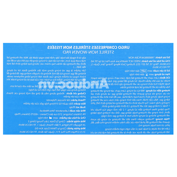 Gạc Urgo Compresses Stériles Non Tissées hộp 10 miếng (10cm x 10cm)