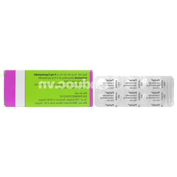 Peritol 4mg trị dị ứng, đau đầu (10 vỉ x 10 viên)