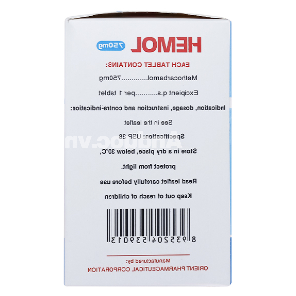Hemol 750mg trị rối loạn cơ xương cấp (10 vỉ x 10 viên)