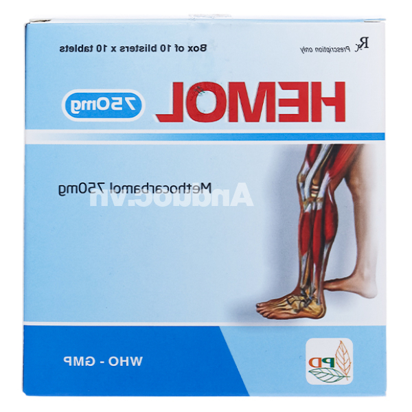 Hemol 750mg trị rối loạn cơ xương cấp (10 vỉ x 10 viên)