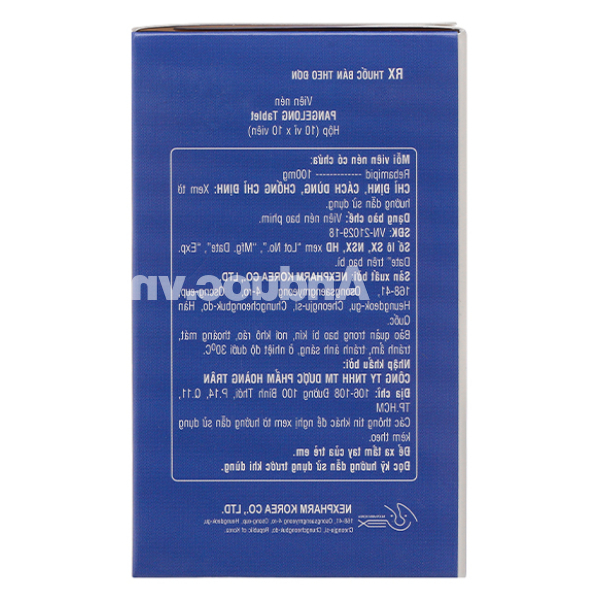 Pangelong Tablet 100mg trị viêm loét dạ dày (10 vỉ x 10 viên)