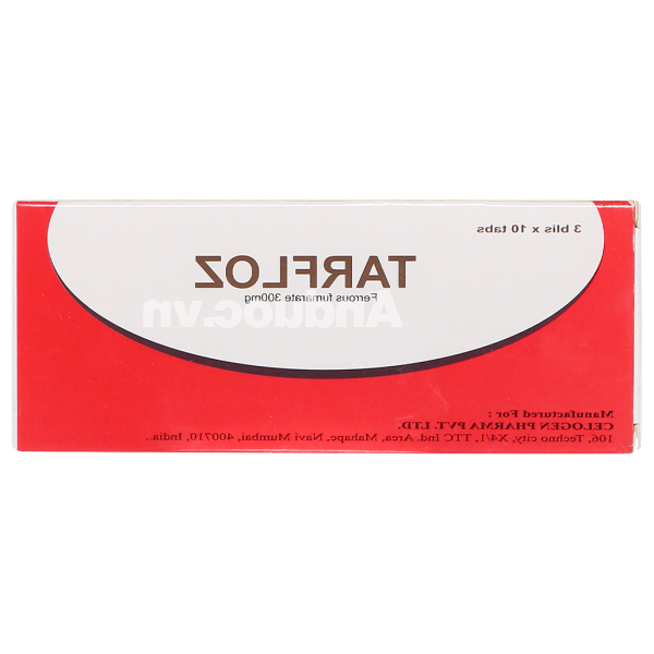 Tarfloz 300mg trị thiếu máu do thiếu sắt (3 vỉ x 10 viên)