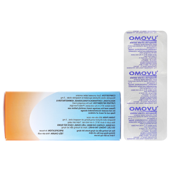Uvomo 5mg trị rối loạn tiêu hóa (10 vỉ x 10 viên)