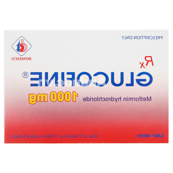 Glucofine 1000mg trị đái tháo đường tuýp 2 (3 vỉ x 10 viên)