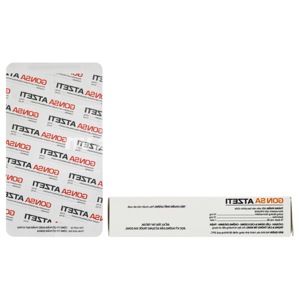 Gon Sa Atzeti 10/10mg trị rối loạn mỡ máu (3 vỉ x 10 viên)