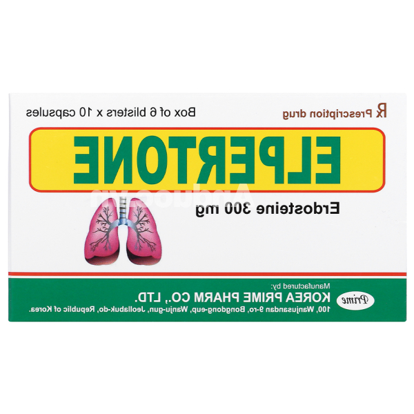Elpertone 300mg trị triệu chứng đợt viêm phế quản cấp và mạn tính (6 vỉ x 10 viên)