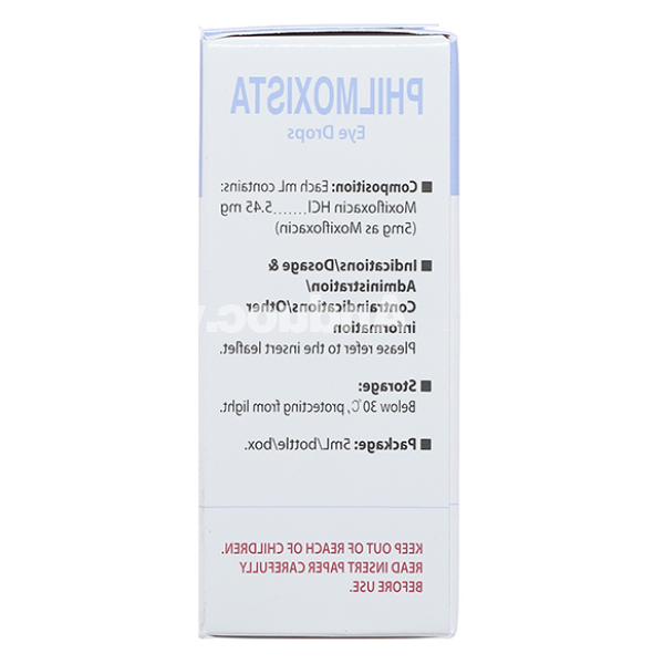 Dung dịch nhỏ mắt Philmoxista trị nhiễm khuẩn mắt lọ 5ml