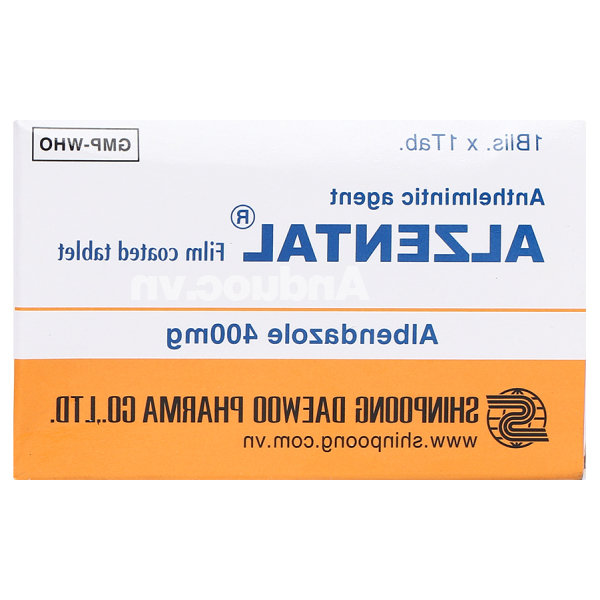 Alzental 400mg trị giun (1 vỉ x 1 viên)
