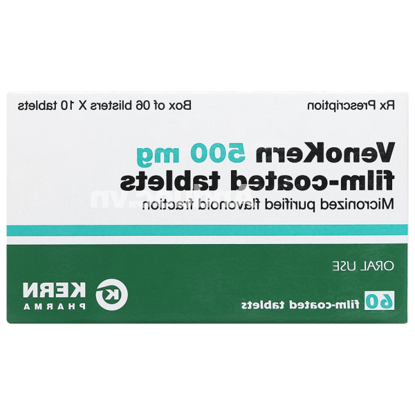 VenoKern 500mg trị trĩ, suy giãn tĩnh mạch (6 vỉ x 10 viên)
