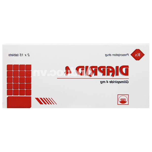 Diaprid 4 trị đái tháo đường tuýp 2 không phụ thuộc insulin (2 vỉ x 15 viên)