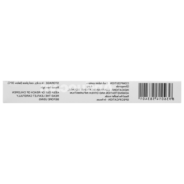 Diaprid 4 trị đái tháo đường tuýp 2 không phụ thuộc insulin (2 vỉ x 15 viên)