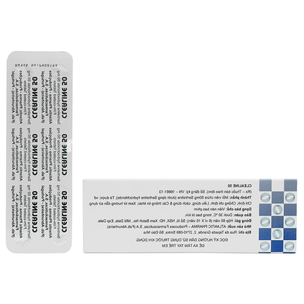 Clealine 50 trị triệu chứng trầm cảm (6 vỉ x 10 viên)