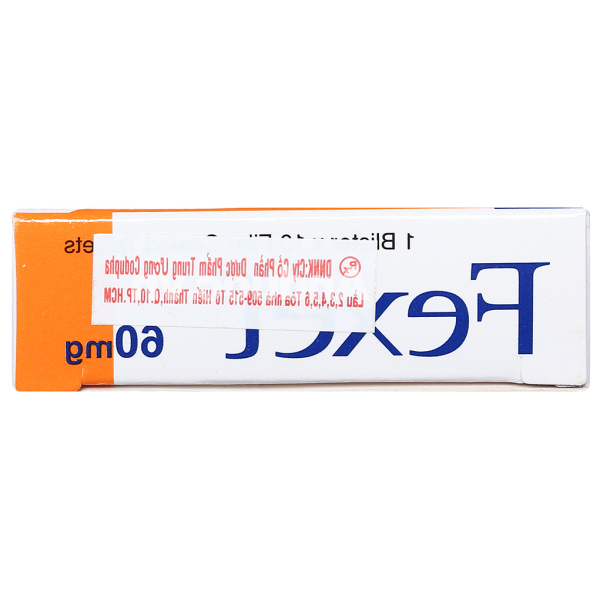 Fexet 60mg trị viêm mũi dị ứng theo mùa, nổi mày đay tự phát mãn tính (1 vỉ x 10 viên)