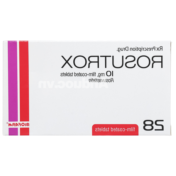 Rosutrox 10mg trị tăng cholesterol trong máu (4 vỉ x 7 viên)