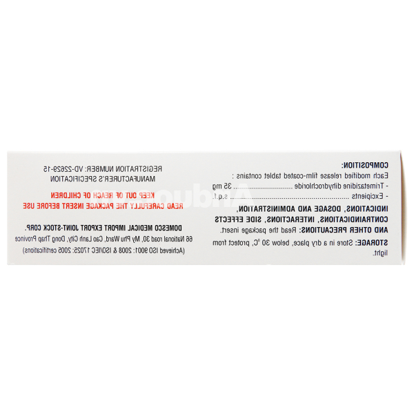 Dozidine MR 35mg trị đau thắt ngực (6 vỉ x 10 viên)