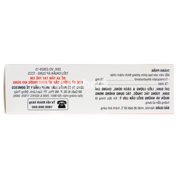 Dozidine MR 35mg trị đau thắt ngực (6 vỉ x 10 viên)