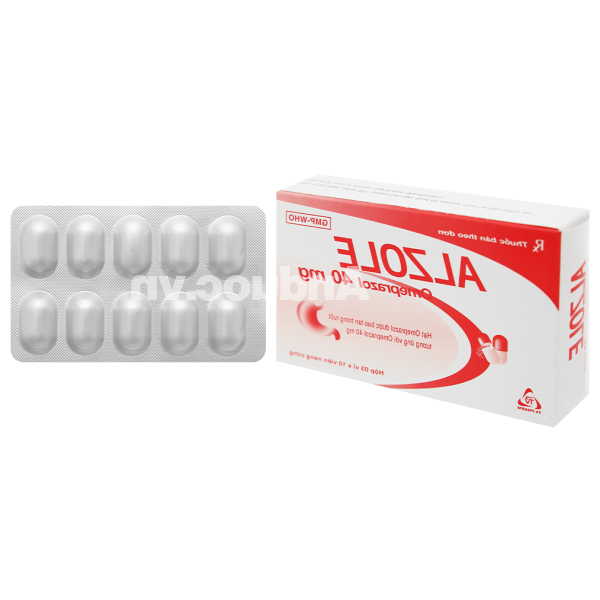 Alzole 40mg trị loét dạ dày, tá tràng (3 vỉ x 10 viên)
