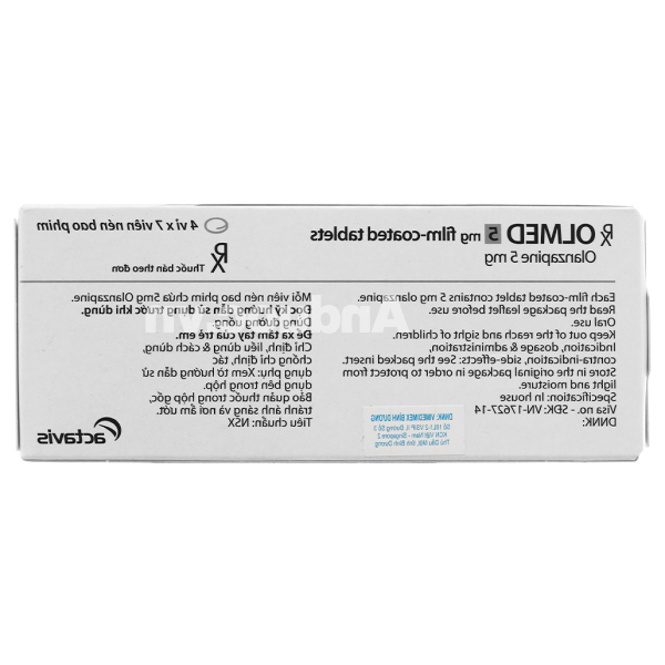 Olmed 5mg trị tâm thần phân liệt (4 vỉ x 7 viên)